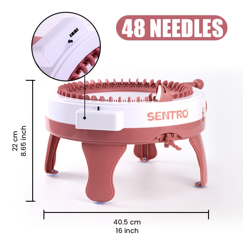 40 or 48 Needle Knitting Machine for DIY Yarn Crafts, Hat and Scarf Projects, Home Handicraft Practice and Handmade Gift Ideas for Knitting Enthusiasts
