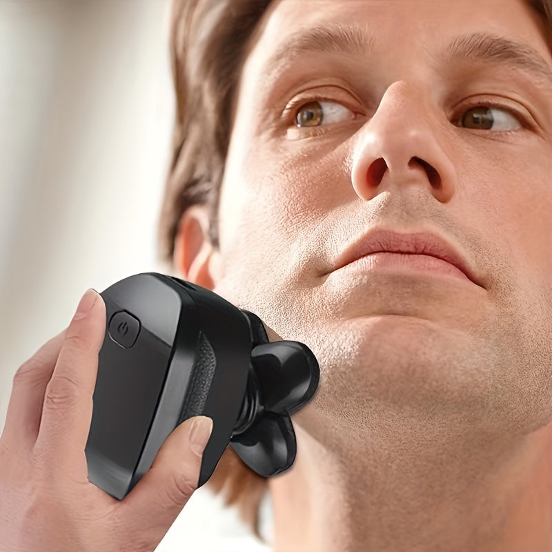 Rechargeable Electric Razor for Men with Floating Heads, LED Battery Display and Washable Three-Blade Design, Listed One-Hour Charging for Facial Grooming