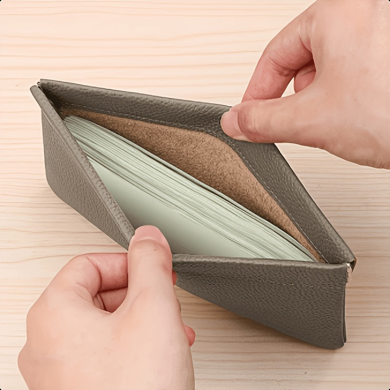 Self-Closing Leather Pouch by GERUOLA with Long Wallet, Small and Short Style Options for ID Cards, Cables and Everyday Bag Organization in Multiple Colors