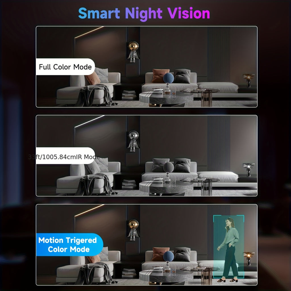 Indoor Security Camera 2 Pack, Baby & Pet Monitor with 355° Pan Tilt, Full-Color Night Vision, Motion Detection, 2-Way Talk, Dual WiFi 2.4G/5G, Cloud & SD Storage, Alexa Smart Home Cameras