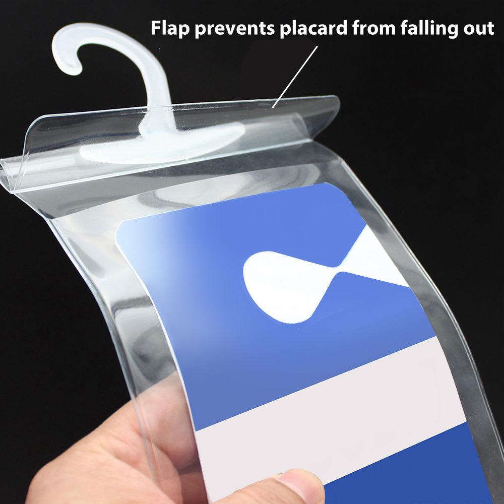 Handicap Placard Holder 2 Pack, Clear Parking Permit Protector with Large Rearview Mirror Hook, Flexible Plastic Sleeve for Car Passes and Tags