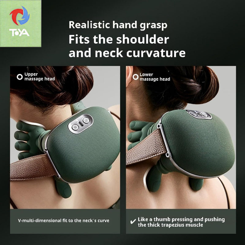 Kneading Massage Pillow for Neck, Shoulders and Back, Electric Shiatsu-Style Massager with Soft Fabric Cover for Adult Relaxation and Gift Ideas