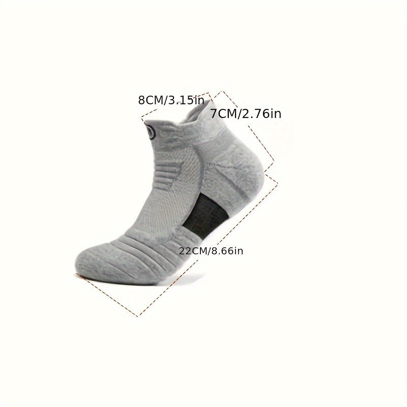 Cushioned Men's Sports Socks 12-Pair Pack with Thick Towel Fabric Soles, Polyester Knit and Six Black, White or Gray Color Options for Active and Casual Wear
