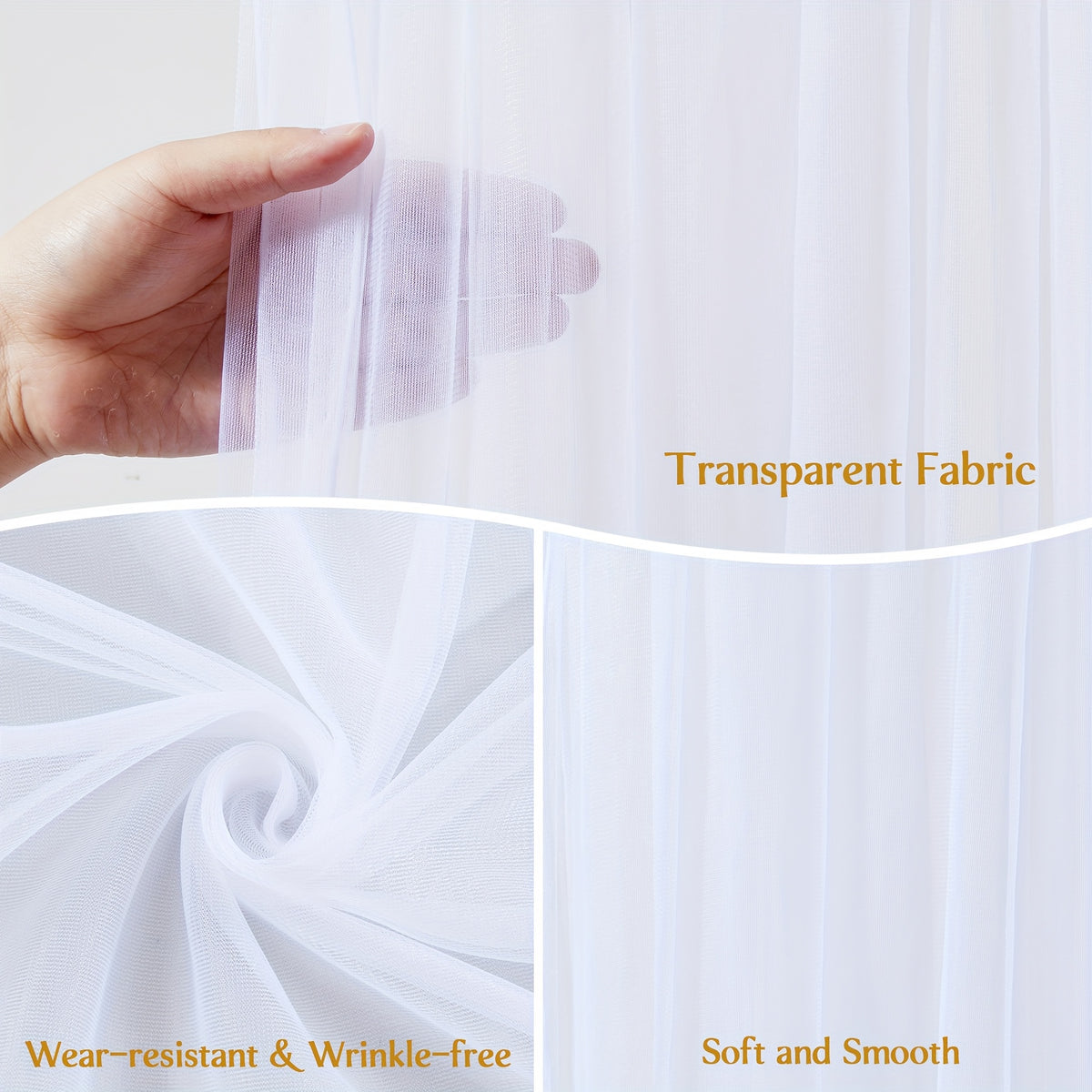 Wedding Ceiling Draping Fabric Set, Six Chiffon-Style Panels with Listed 63 x 118 Inch Size and Pole Pockets in Twelve Color Labels for Ceremony and Event Decor