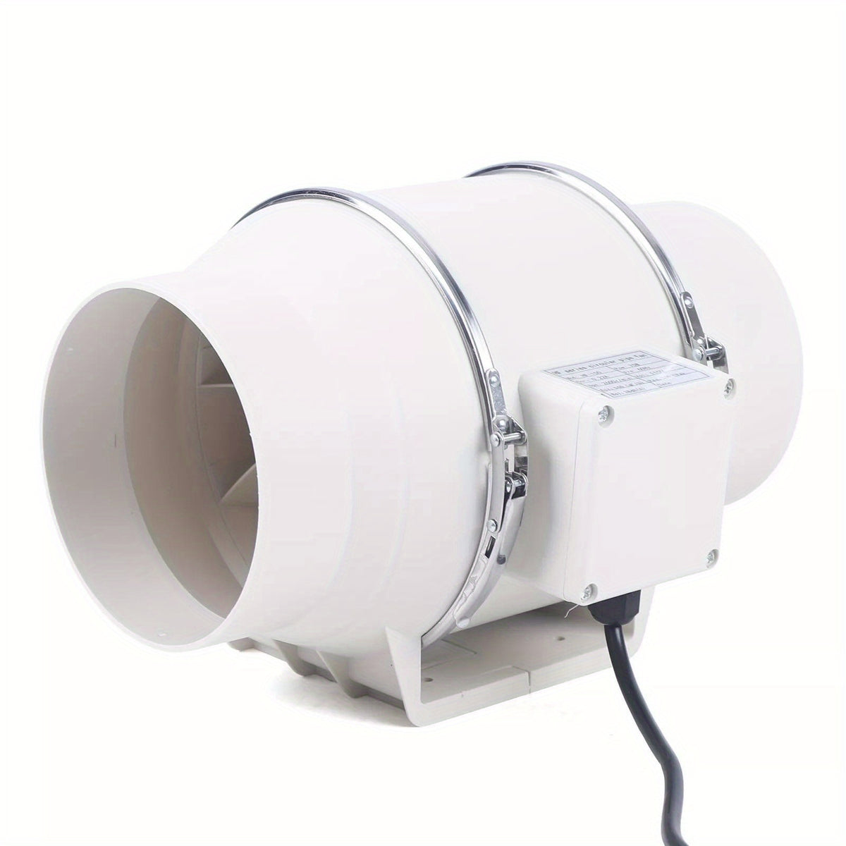 6 Inch Inline Duct Fan 540 CFM, Quiet 75W Ventilation Exhaust Blower for Grow Tents, Greenhouses, Bathrooms and HVAC Ducting, 110V 38dB Low Noise with Detachable Body for Easy Cleaning, White