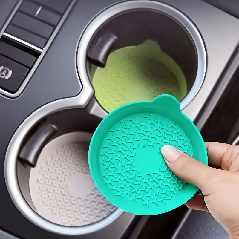 Silicone Car Cup Holder Coasters in Two- or Four-Piece Options, Anti-Slip Cup Mats with Multiple Colors and Selected Glow-in-the-Dark Accessory Bundles