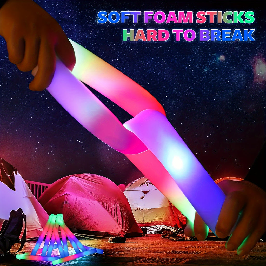 Flashing LED Foam Glow Sticks for Party Favors, 30- or 60-Piece Options for Wedding Receptions, Birthday Celebrations, Concerts and Holiday Events