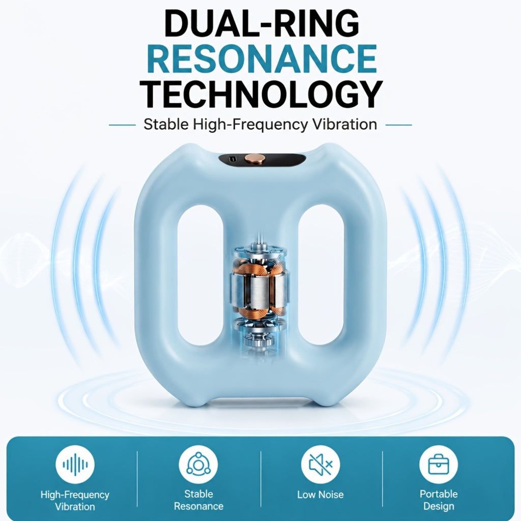 Double-Ring Electric Massager with Listed Eight Modes and Adjustable Belt, Resistance Band Package Reference for an Instruction-Guided Personal Care Routine