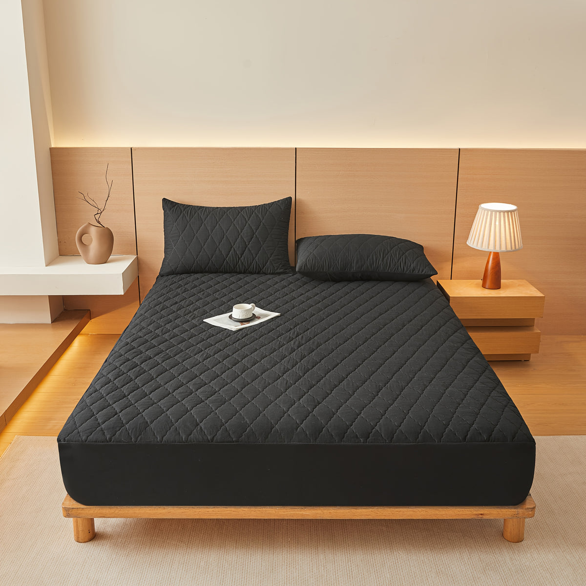 1pc Multi-Color WATERPROOF Mattress Protector Cover, No Pillowcase or Pillow Insert, Soft and Comfortable Solid Color Bedding Waterproof Mattress Cover for Bedroom Guest Room, WATERPROOF Fitted Sheet (Fitted Sheet Only)