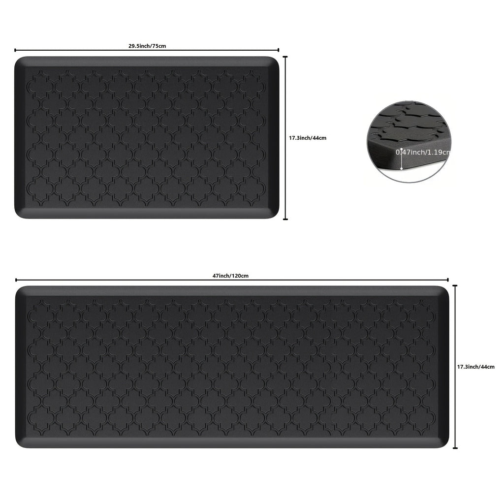 Cushioned Foam Floor Mat in Gray or Black, Single Standing Mat in 17.3 x 29.5 or 17.3 x 47 Inches for Kitchen Sink, Laundry and Home Office Areas