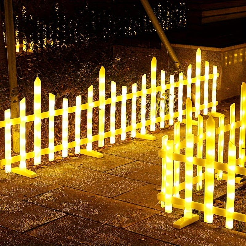Warm Color Solar Decorative Lights, 8-Piece Pack with 110.24-Inch Size Label for Outdoor Garden, Fence, Lawn and Pathway Accents or Seasonal Holiday Displays
