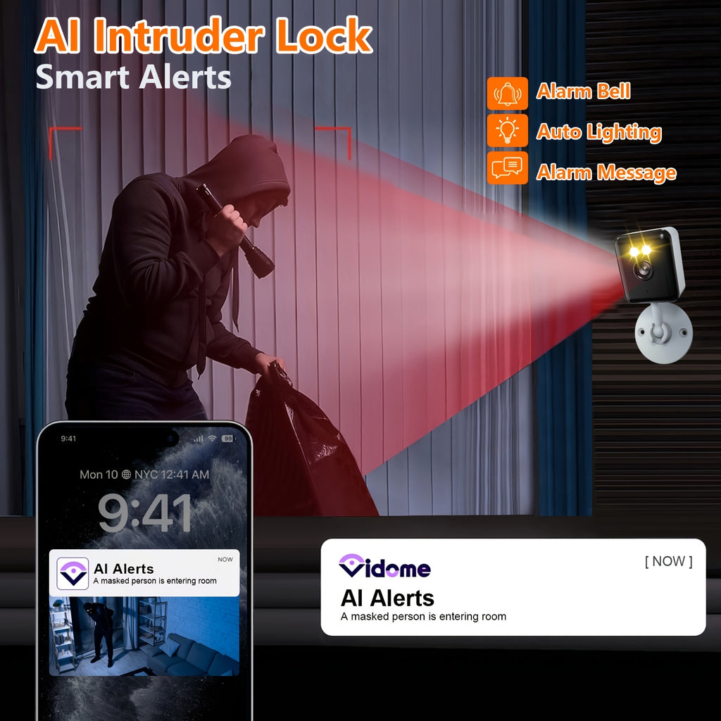 1080P Home Security Camera 4-Pack with WiFi, Full-Color Night Vision, Two-Way Audio, App Control and Listed Alexa Support for Indoor Motion Monitoring