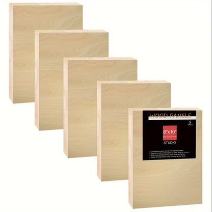 Cradled Wood Painting Panels Cupohus, Unfinished Wooden Art Boards in Five Size Options for Paint Pouring, DIY Crafts and Personalized Artwork Projects