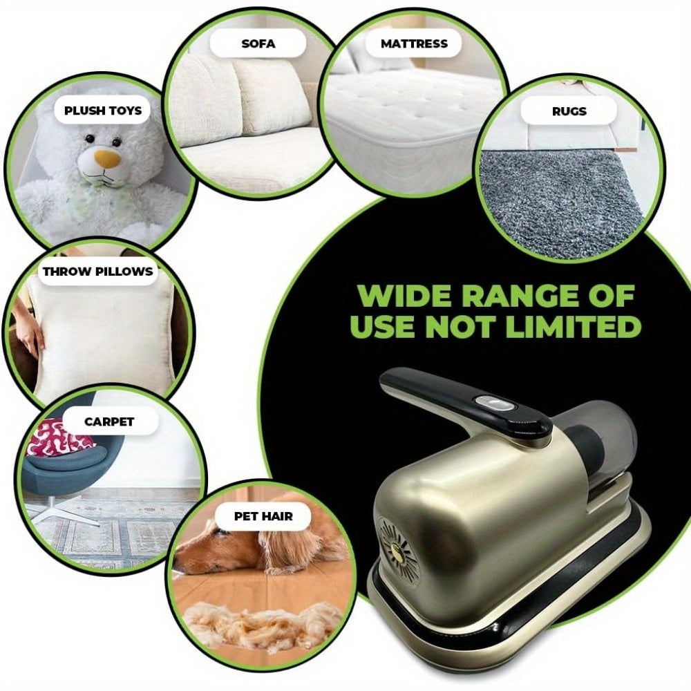 Purple Cordless Mattress Vacuum Cleaner with Handheld Design and Listed HEPA, Heating and Ultrasonic Features for Compatible Beds, Sofas, Upholstery and Carpet Cleanup