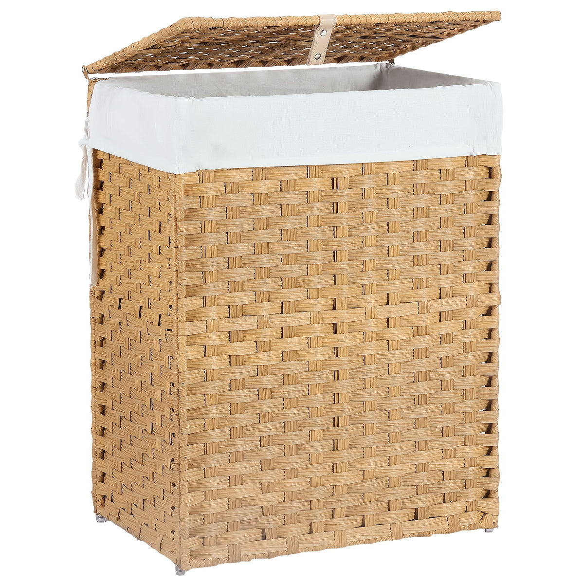 Laundry Hamper with Lid and Detachable Double Inserts, Foldable Clothes Basket in Three Capacity Options for Bedroom, Bathroom and Laundry Room Organization