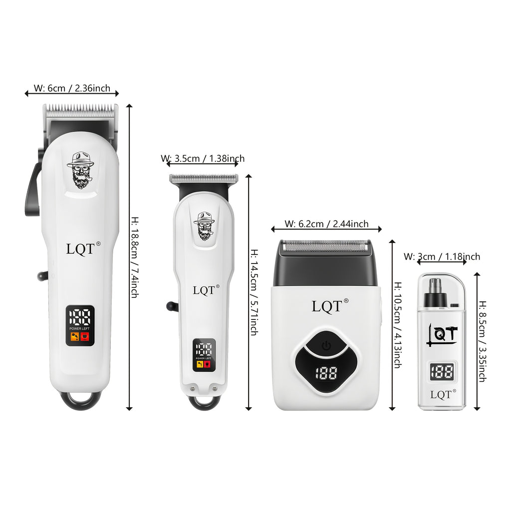 Electric Hair Clipper Grooming Set for Men, Hair Cutting Tool with White, Black, Blue and Golden Kit Options plus Selected Two-Piece Configurations