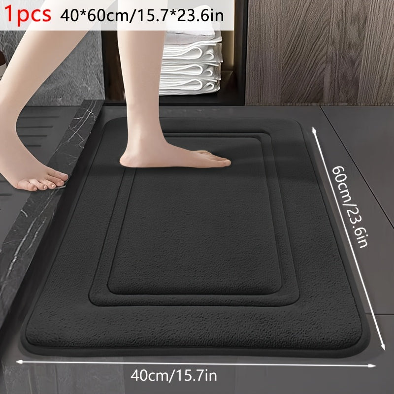 Geometric Memory Foam Bath Mat, Single Soft Indoor Floor Rug with Six Color Options and Three Sizes for Bathroom, Kitchen and Laundry Room Decor