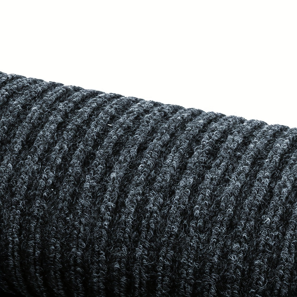 Low Profile Indoor Doormat and Entryway Runner with Grooved Surface and Listed Rubber Backing, Seven Size Options in Grey, Black or Brown for Home Entrances