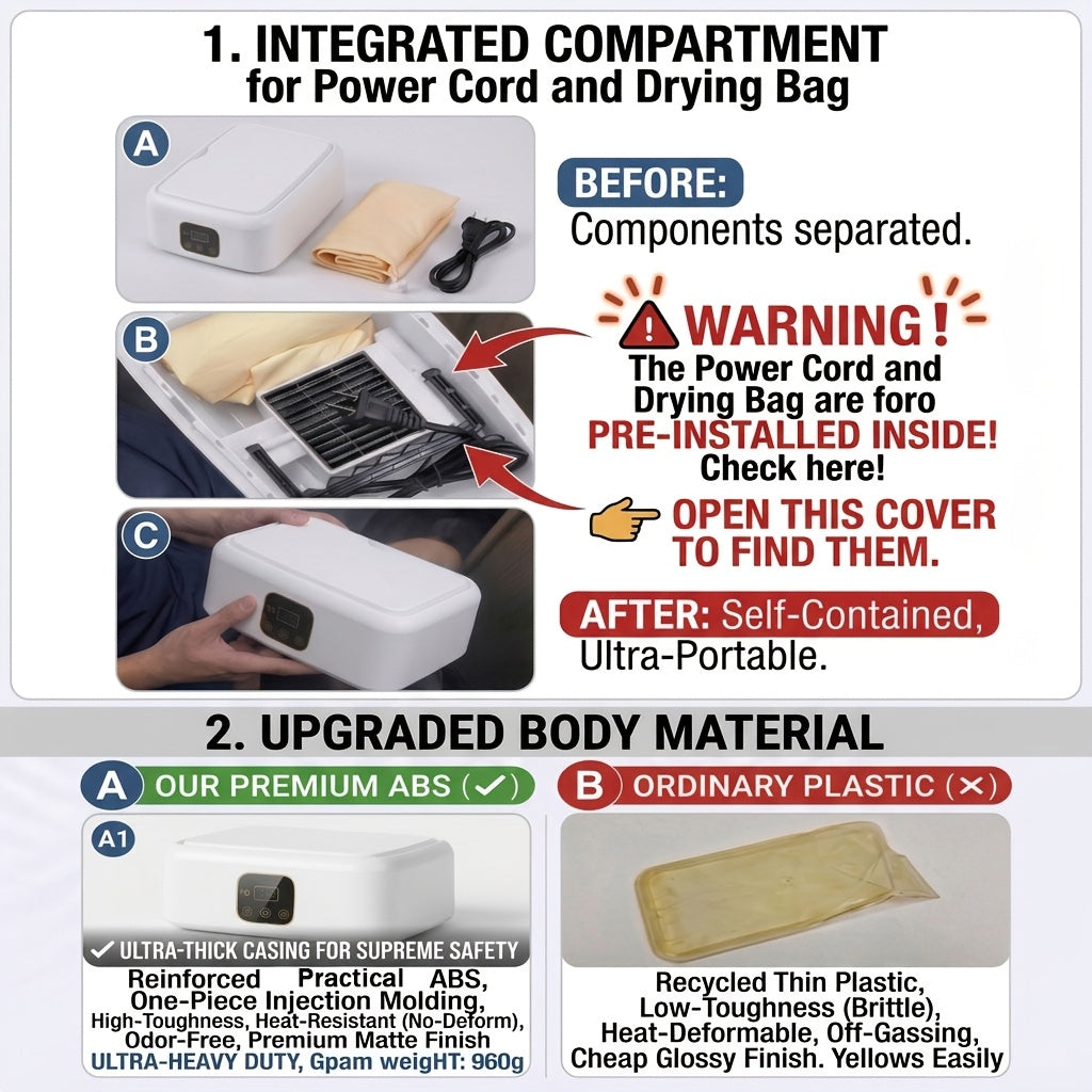 600W Portable Clothes Dryer with Two Warm-Air Modes and 1H, 2H or 8H Timer, Compact 110V Laundry Dryer with Beige1, Beige2 and UV Deluxe Model Options
