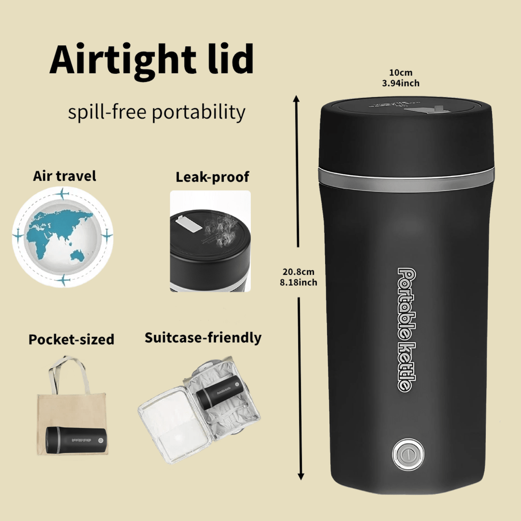 500ml Portable Electric Kettle with 304 Stainless Steel Interior, One-Touch Operation, Listed Auto Shut-Off and Boil-Dry Protection in Six Colors for Small-Batch Hot Water