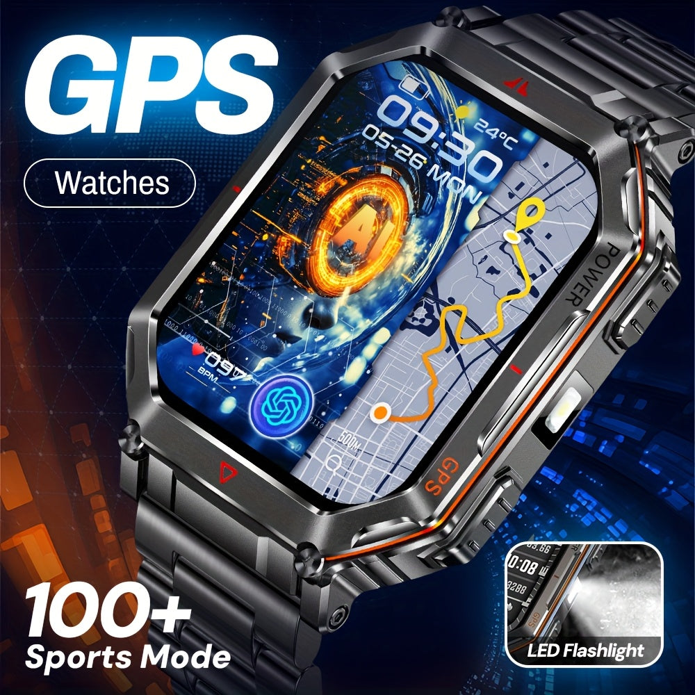 GPS Adventure Smartwatch with All-Metal Body, Listed Altimeter, Barometer and Compass, LED Flashlight, Calling and Message Reminders in Four Style Options