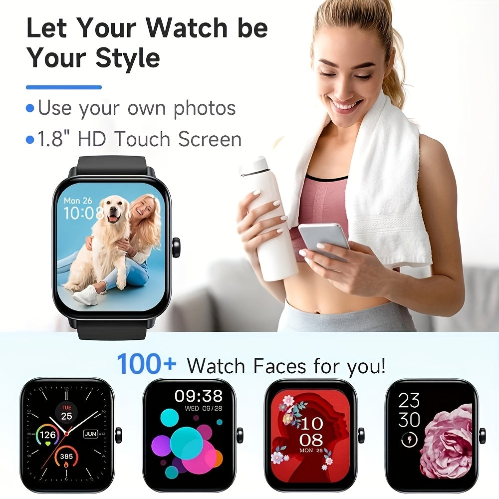 Voice Assistant Smart Watch for Men and Women, Wireless 5.4 Unisex Smartwatch with Call Answering, Voice Command Remote Control, Music Control, Fitness Tracker for iPhone Android, Couple's Set Options