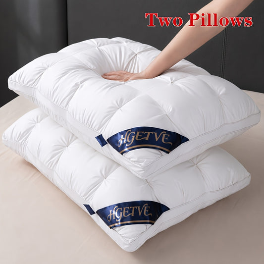 Hotel-Style Bed Pillows 2-Pack, Soft and Breathable Sleeping Pillows in Queen or King Size Labels with Seven Color Options for Bedroom and Guest Room Bedding