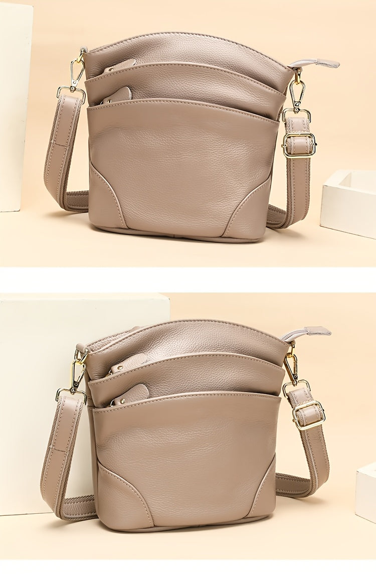 Leather Organizer Crossbody Bag with Listed Smartphone Pockets, Everyday Handbag Purse in Thirteen Color and Style Options for Errands and Travel
