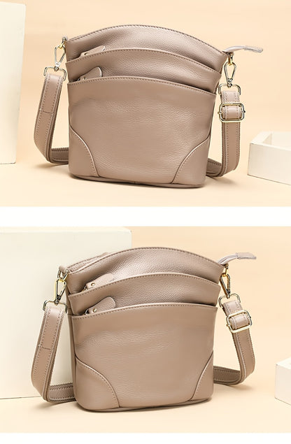 Leather Organizer Crossbody Bag with Listed Smartphone Pockets, Everyday Handbag Purse in Thirteen Color and Style Options for Errands and Travel