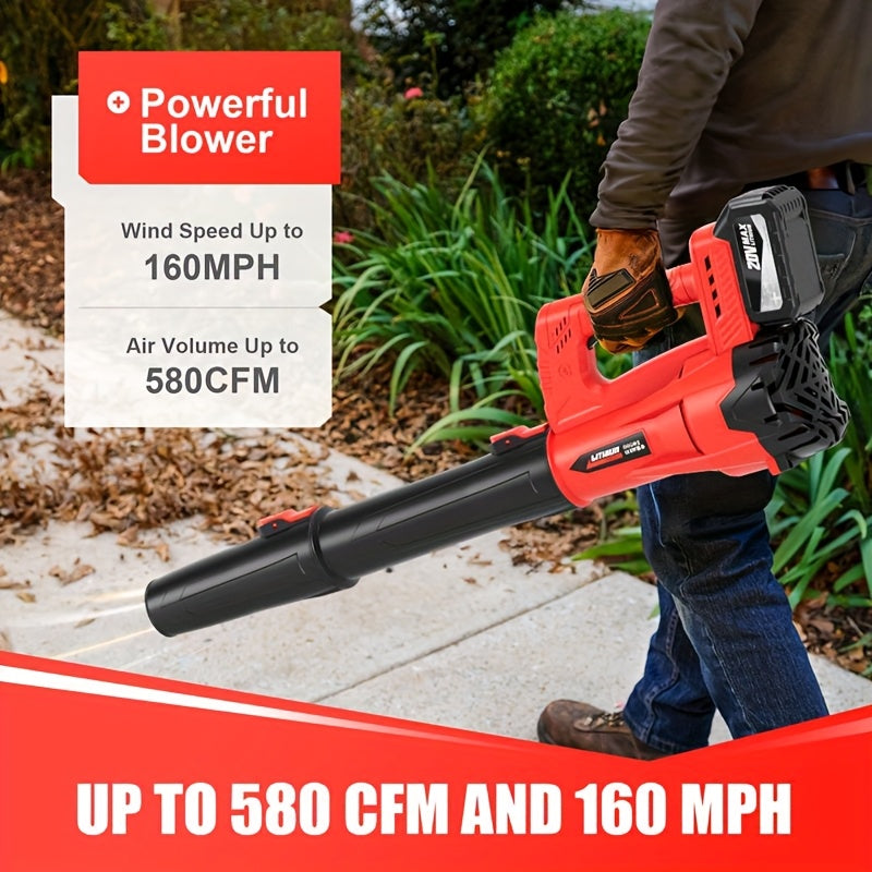 Mini Cordless Leaf Blower with One Listed 2000mAh Battery, Handheld Yard Cleanup Tool with Source 160MPH Claim and Charger Wording for Lawn and Patio Tasks