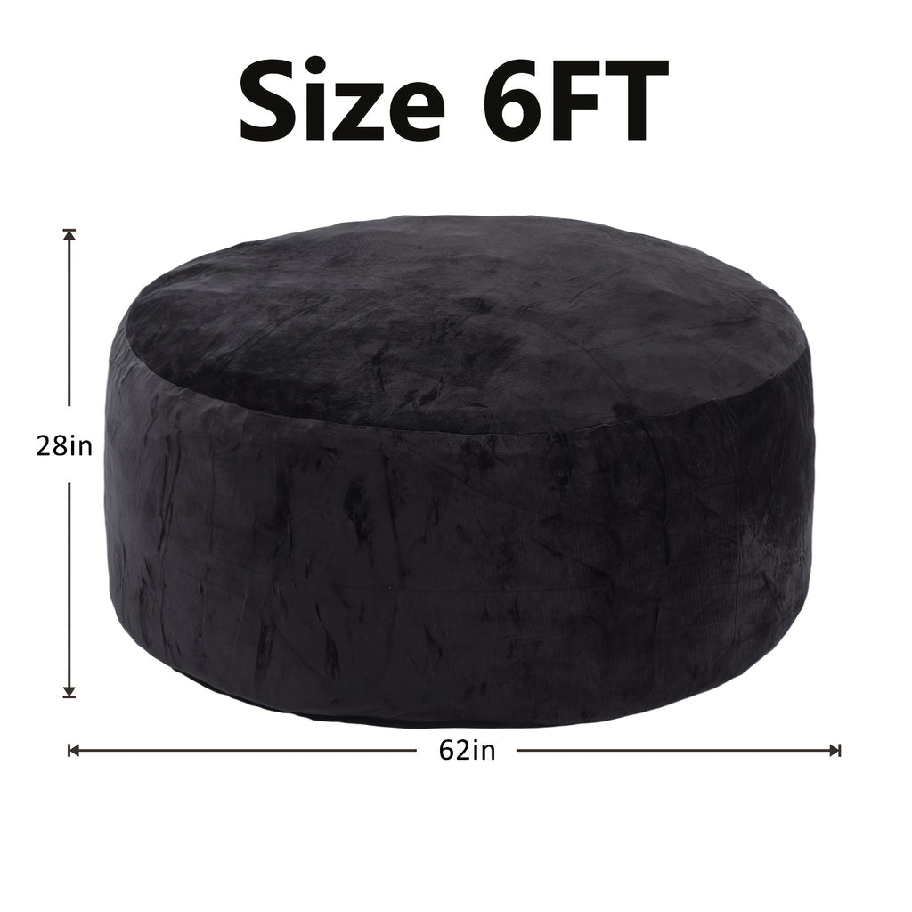 Memory Foam Bean Bag Chair for Adults with Dutch Velvet Cover, Four Size Options and Eight Colors for Living Room Lounging and Bedroom Seating