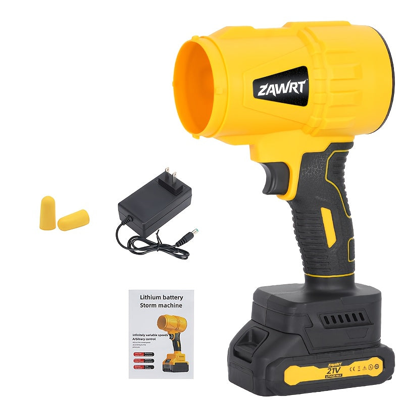 21V Cordless Leaf Blower with Listed 30000RPM Motor, Handheld Outdoor Air Tool in Single-Battery Box or Dual-Battery Toolbox Sets for Leaf and Dust Cleanup
