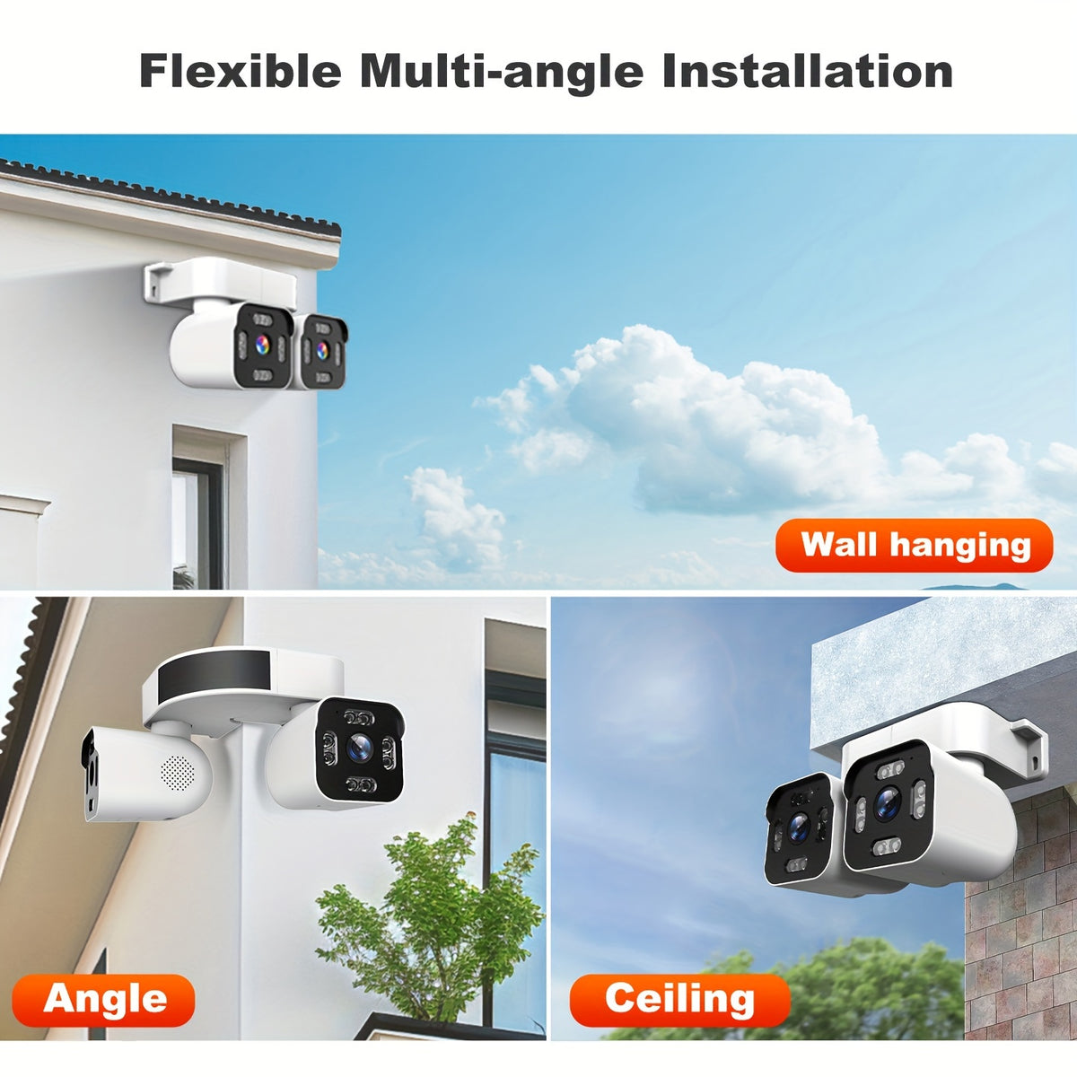 Xparkin WiFi Security Camera YH-A40S with Listed 5MP Dual-Lens PTZ, Full Color Night Vision, AI Motion Detection and Sound Alerts for Home Monitoring