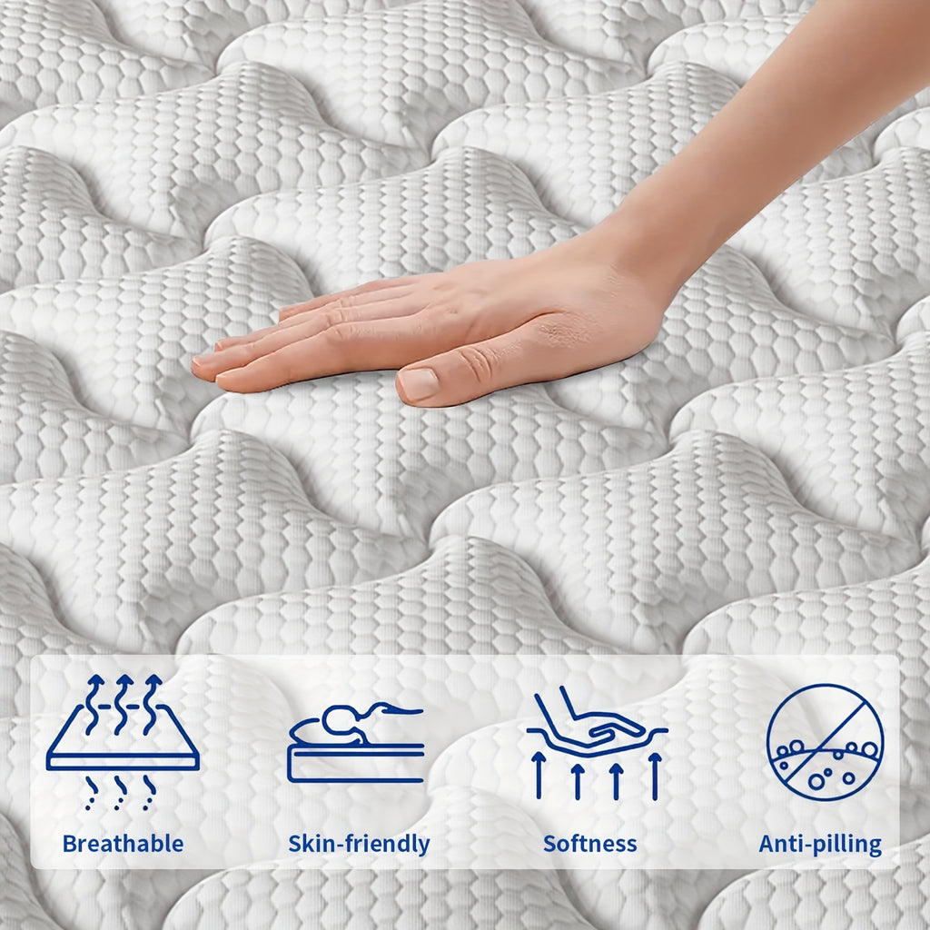 Memory Foam Hybrid Mattress by LODEIJA with Listed Pocket Springs and Medium Firm Feel, 8, 10, 12 or 14 Inch Model Labels with Twin, Full, Queen and King Size Options
