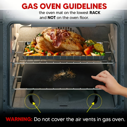 Nonstick Oven Mats 2-Pack with Listed Thick Heavy-Duty Design, Kitchen Liner Accessories for Compatible Ovens with Manufacturer-Approved Placement