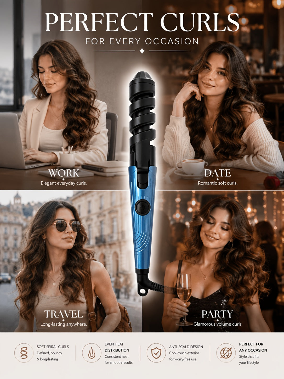 Flat Iron and Curling Iron Hair Styling Set with Comb, Upgraded Three-in-One Kit for Straight Hair, Curls and Wave Styling Routines, Birthday or Mother's Day Gift Idea
