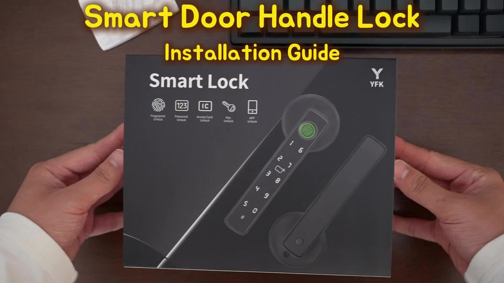 5-in-1 Fingerprint Door Knob Lock with Keypad and Smart Life Access, Two IC Cards and Two Keys, Single-Row or Double-Row Options for Compatible Interior Doors