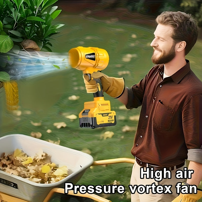 21V Cordless Leaf Blower with Listed 30000RPM Motor, Handheld Outdoor Air Tool in Single-Battery Box or Dual-Battery Toolbox Sets for Leaf and Dust Cleanup