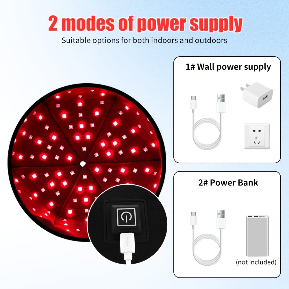 Red Light Therapy Cap with 120 LEDs, 660nm Red and 830nm Near-Infrared Light, Black or Gray Wearable Scalp Care Device for Adult Home Routines