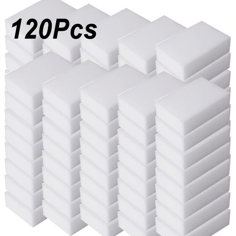 Bulk Foam Sponge Eraser Pads, 30 or 120 Piece Cleaning Packs with 10 x 6 x 2 cm Blocks for Compatible Kitchen, Bathroom and Household Surfaces