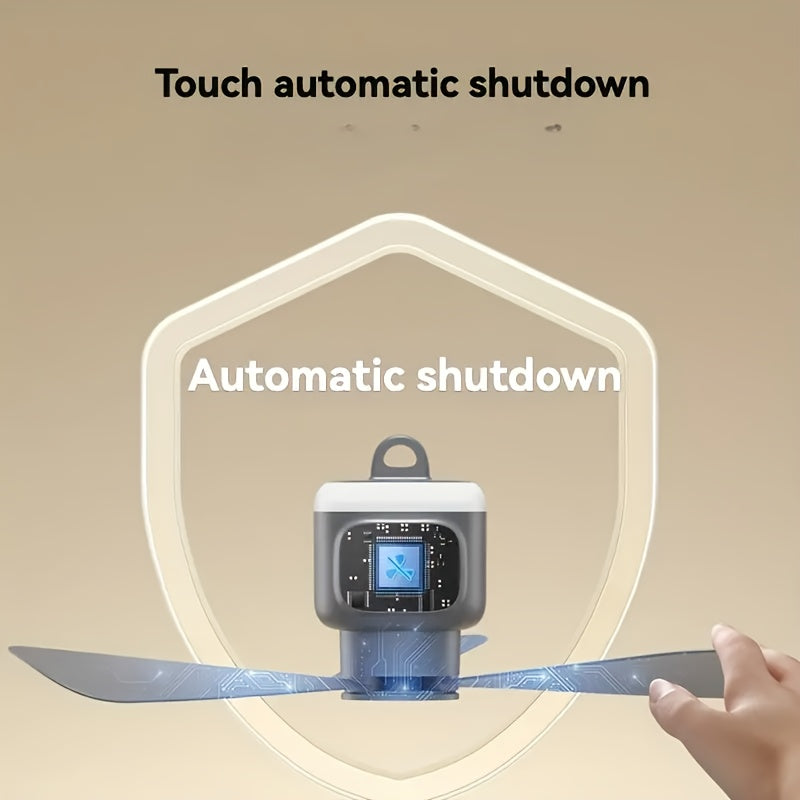 Battery Ceiling Fan with Light and Remote, Grey Gazebo Fan with Four Listed Speeds, 12000mAh Battery Reference and 8-Hour Timer for Compatible Sheltered Setups