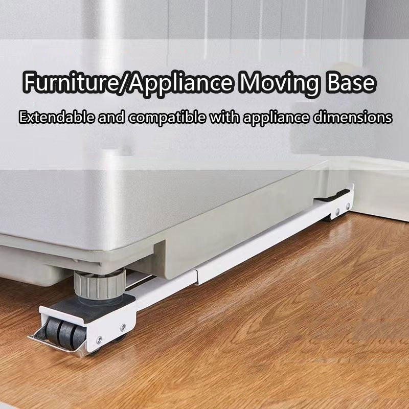Adjustable Appliance Roller Base in Gray with Locking Casters and Expandable Stand, Two-Piece 24-Wheel or Four-Piece 48-Wheel Options for Home Moving