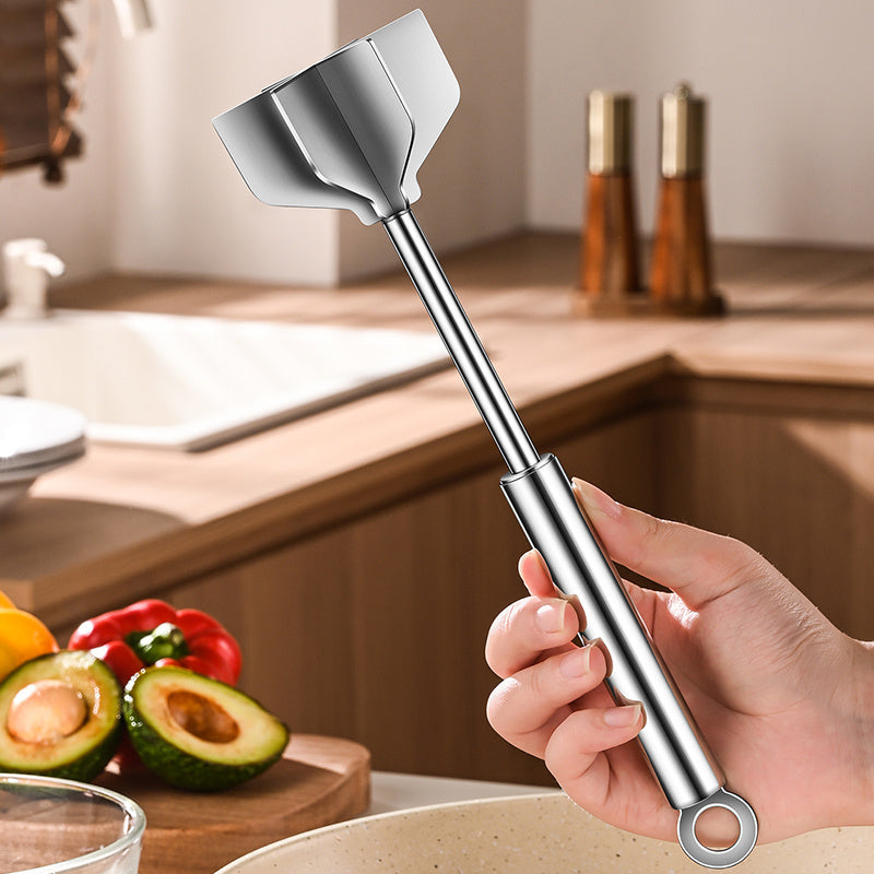 Six-Blade Stainless Steel Meat Chopper with Listed 304 Steel Construction, Single Manual Ground Beef Masher and Potato Mixing Tool for Home Meal Prep