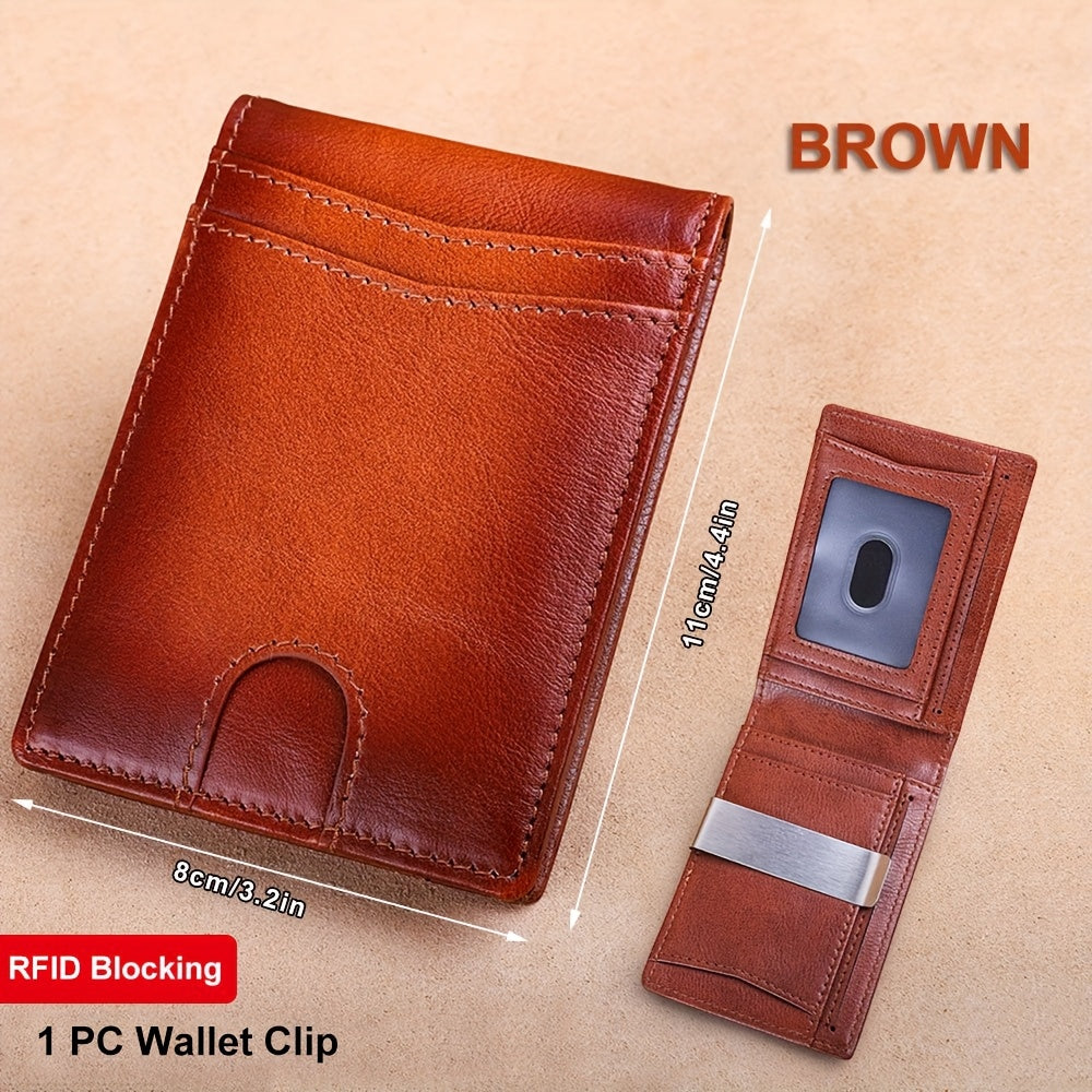 Genuine Leather Wallet for Men with Money Clip, Oil Wax Cowhide and Bifold Style Options, Vintage Daily Carry Accessory in Fourteen Listed Variants