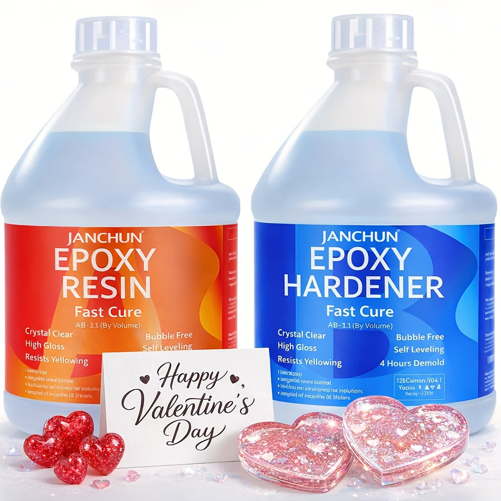 Epoxy Resin Kit by JANCHUN with Clear Gloss Finish and Listed 1:1 Volume Mixing, Four Capacity Options for Decorative Casting, Jewelry and Art Coating Projects