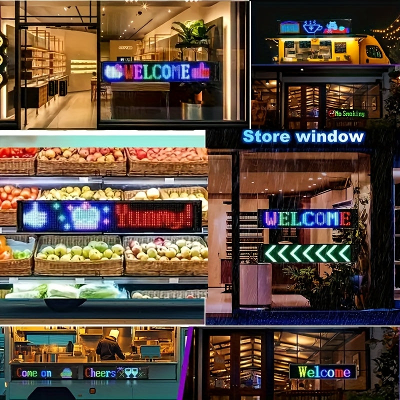 Demon Eye Programmable LED Sign Pair with Listed USB Power, Remote and Mobile App Control, Medium Display Set for Scrolling Text and Event Decorations