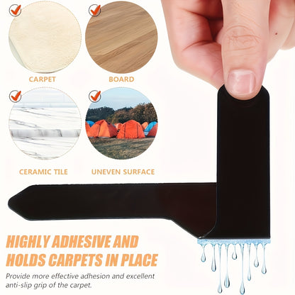 Reusable Carpet Gripper Stickers in 12 or 24 Piece Packs, Washable Adhesive Pads for Compatible Area Rugs, Sofa Cushions and Household Fabric Placement