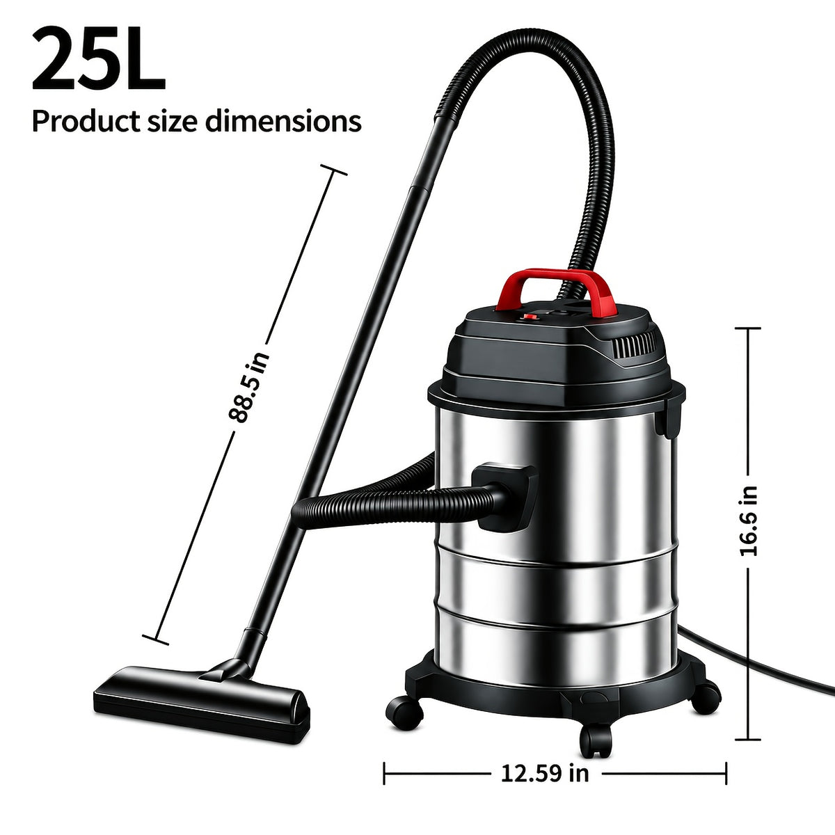 Bucket Wet Dry Vacuum Cleaner for Home and Car Cleanup, 5.28-Gallon and Upgraded 6.6-Gallon Model Options with Optional Accessory Bundles