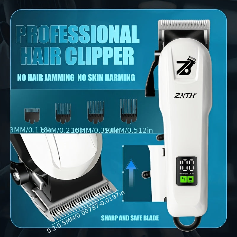 LCD Hair Clipper with Listed USB Charging and Stainless Steel Blades, Upgraded Single Clipper or Three-in-One Electric Razor and Shaver Kit for Home Grooming