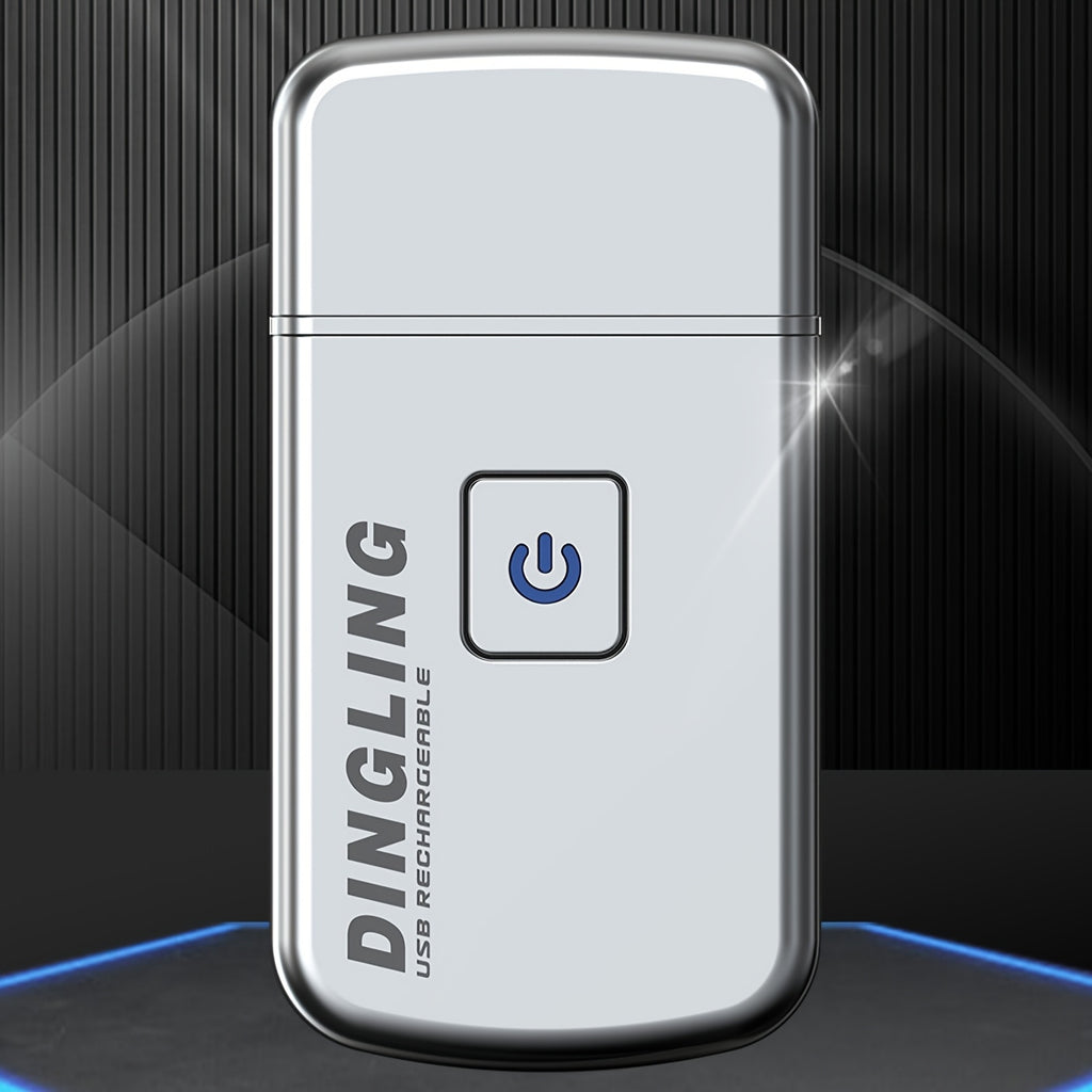 Silvery USB-Charging Men's Electric Razor with Listed Net-Shaving Function and Stainless Steel Wording, Rechargeable Grooming Tool with 46–60 Minute Runtime Claim